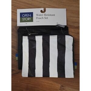 Open Story Water-Resistant Black White Pouch Set 2 Count DuPont Tyvek S6